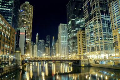 Clark Street Bridge at Night