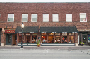 The Chew Chew Restaurant with Pink Sky